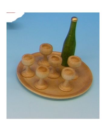 Puppenstubenartikel - Weinservice, rund