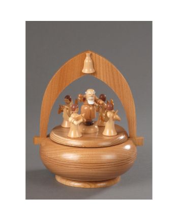 Spieldose, natur - Petrus mit 4 Engel -Süsser die Glocken-