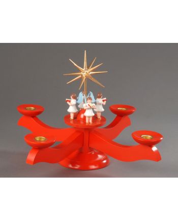 Adventsleuchter, rot - 4 stehende Engel