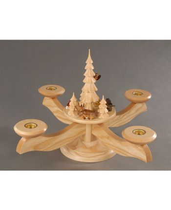 Adventsleuchter, natur - farbige Reifentiere
