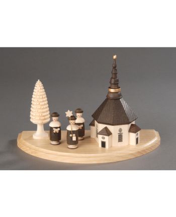 Seiffener Kirche mit Kurrende - kleiner Sockel