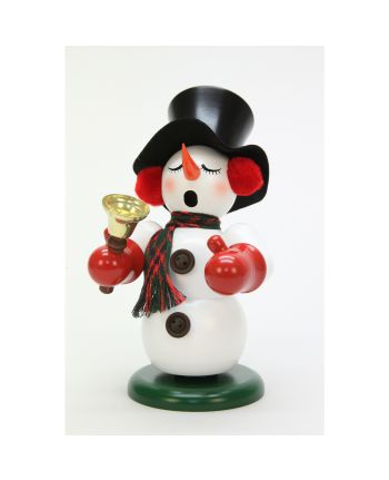 Räuchermann Schneemann mit Glocke