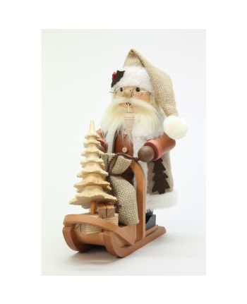 Räuchermann Weihnachtsmann mit Schlitten