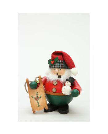 Räuchermann Weihnachtsmann mit Schlitten