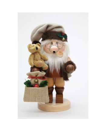 Räuchermann Wichtel Weihnachtsmann mit Teddy
