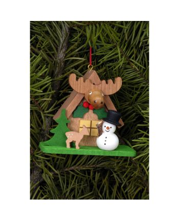 Baumbehang Waldhaus mit Schneemann