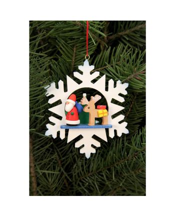 Baumbehang Schneeflocke Wackelmännchen mit Rentier