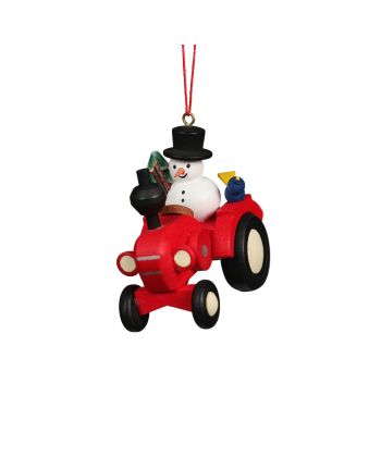 Baumbehang Traktor mit Schneemann