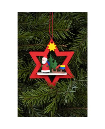 Baumbehang Weihnachtsmann im roten Stern