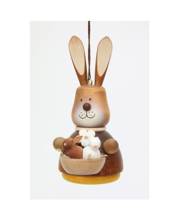 Baumbehang Wackelhase mit Babys natur