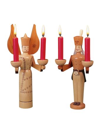 Lichterengel und Lichterbergmann - Engel mit getupftem Kleid