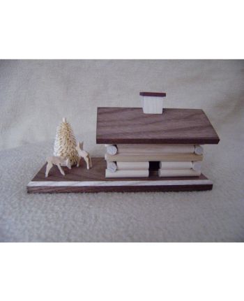 Räucherhaus - Blockhütte mit Rehe