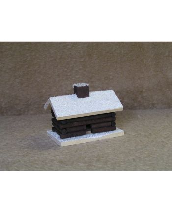 Räucherhaus - Blockhütte, klein, weiß