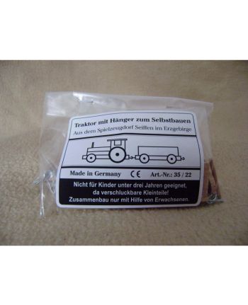 Bastelbeutel - Traktor mit Hänger zum Selbstbauen
