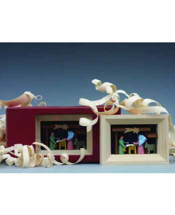 Miniatur im Rähmchen - Krippe