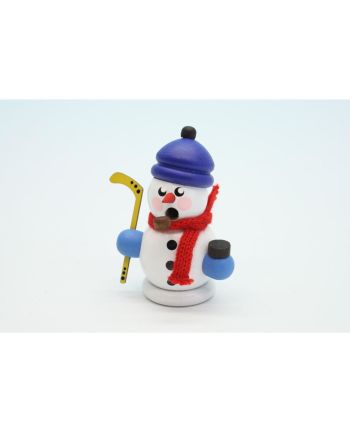 Schneemann, Hockeyspieler mit Mütze, weiß