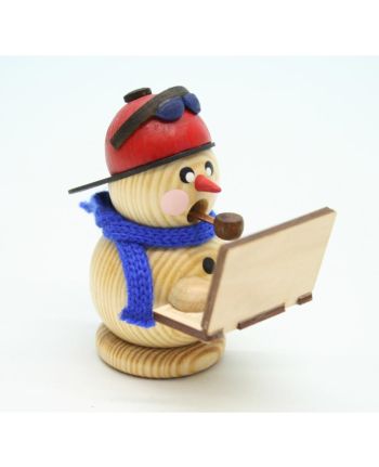 Schneemann,  Bloggi mit Laptop, natur