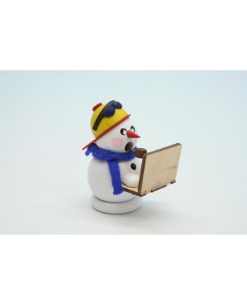 Schneemann,  Bloggi mit Laptop, weiß