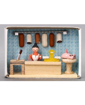 Zündholzschachtel - Weihnachtsmann mit Schlitten