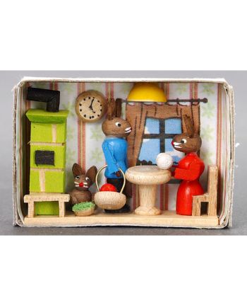 Zündholzschachtel - Hasenfamilie