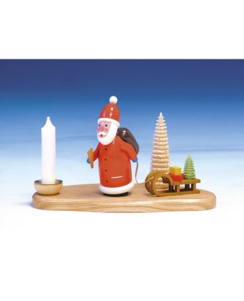 Kerzenhalter Weihnachtsmann mit Licht, bunt