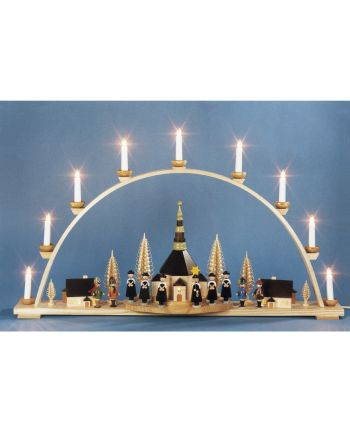 Schwibbogen groß, ca. 97 cm breit, mit Innenbeleuchtung elektr. beleuchtet