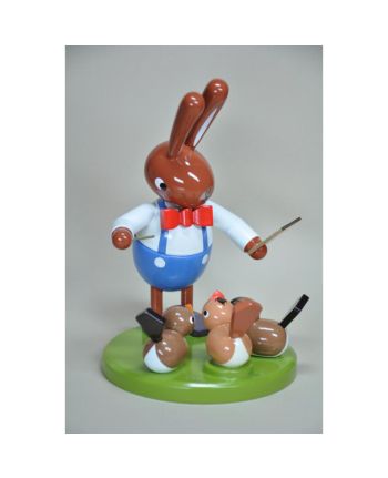Hase mit Vogelchor - Höhe 8 cm