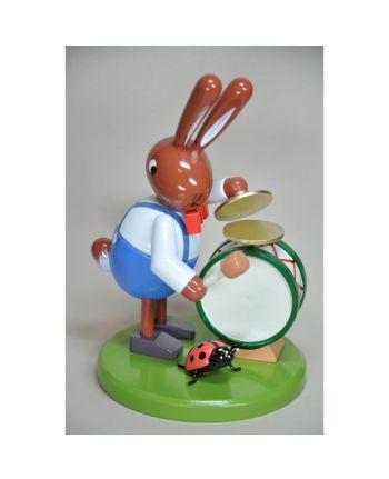 Hase mit Trommel und Käfer - Höhe 16 cm
