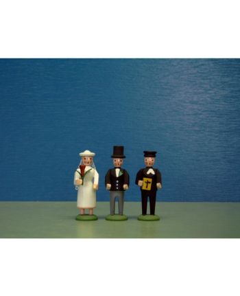 Seiffener Miniaturen - Brautpaar mit Pfarrer