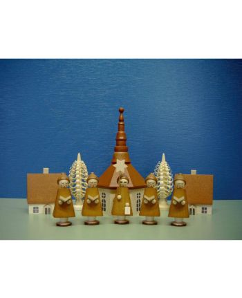 Seiffener Kirche mit ihren Kurrendesänger/ Sternsinger aus dem Erzgebirge | Weihnachtspyramiden