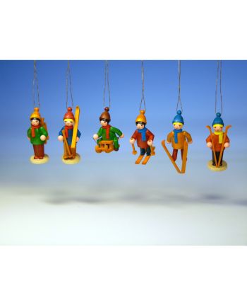 Kindergruppe Wintersport - Baumbehang 6 Figuren