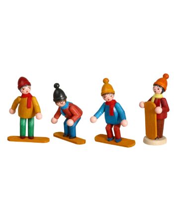 Kindergruppe Snowboarder - 4 Figuren