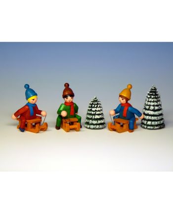 Rodlergruppe, 3 Figuren - 2 Rillenbäume