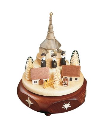 Spieldose - Seiffener Kirchdorf mit Kurrendesänger