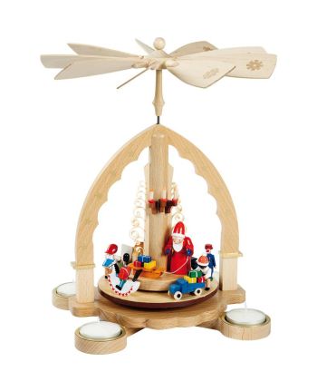 Pyramide - Weihnachtsbescherung, natur