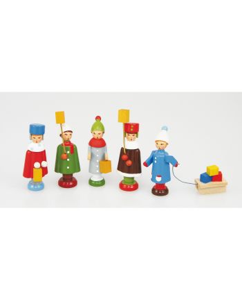 Laternenkinder - 5er Satz (3,5 cm) bunt