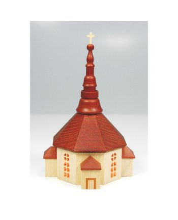 Seiffener Kirche 10 cm - für Innenbeleuchtung natur