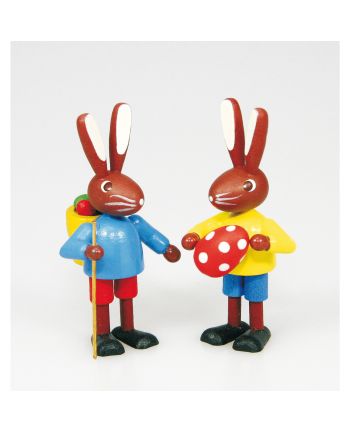 Osterartikel - Hasenpärchen (2 Kinder) 4 cm zum Stellen