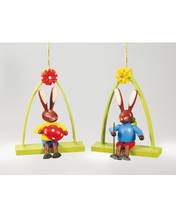 Osterartikel - Sitzender Hase im Bogen bunt