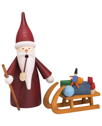 Räucherfigur - Weihnachtswichtel mit Schlitten