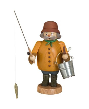 Räucherfigur mit Angler