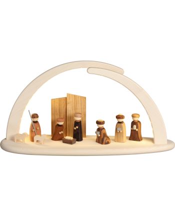 Bogen doppelt mit LED-Beleuchtung Christi Geburt mit USB-Stecker Breite: 41 cm