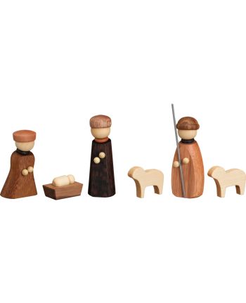 Christi Geburt, Edelholzausführung, 6-teilig