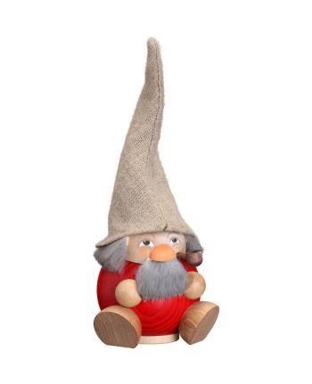 Kugelräucherfigur - Waldzwerg himbeerrot