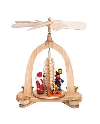 Pyramide - Weihnachtsmann, Winterkind, Schneemann