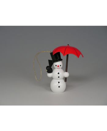 Christbaumschmuck - Schneemann mit offenem Schirm