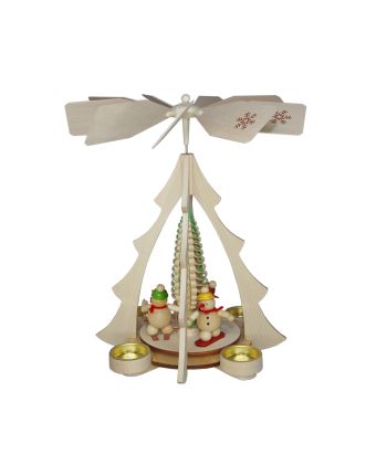 Teel.-Pyramide m. Schneemann, natur