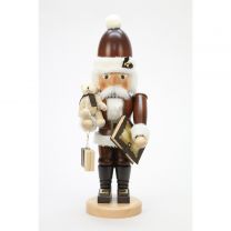 Nußknacker - Weihnachtsmann mit Teddy natur
