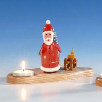 Kerzenhalter mit Weihnachtsmann, bunt, ca. 10 cm 