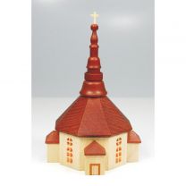 Seiffener Kirche 10 cm - für Innenbeleuchtung natur